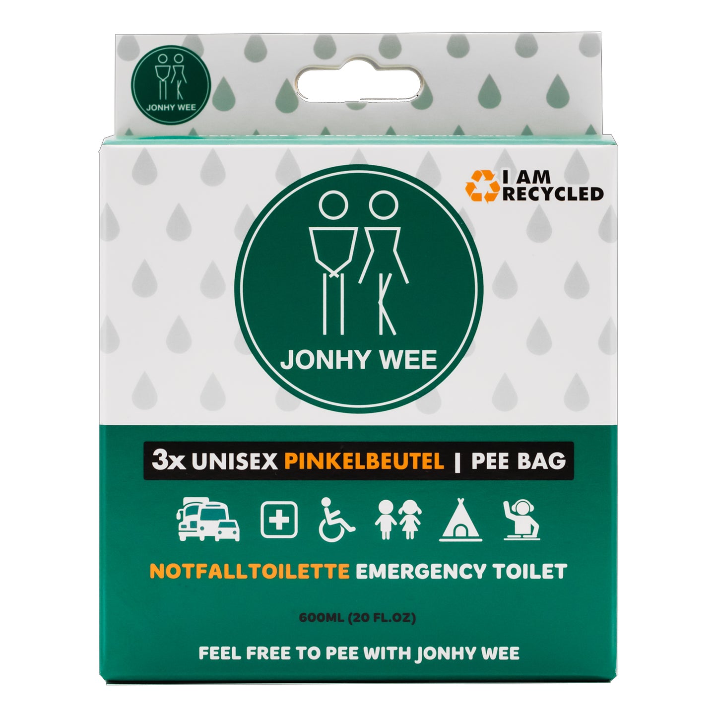 Jonhy Wee Notfalltoilette Pinkelbeutel unisex