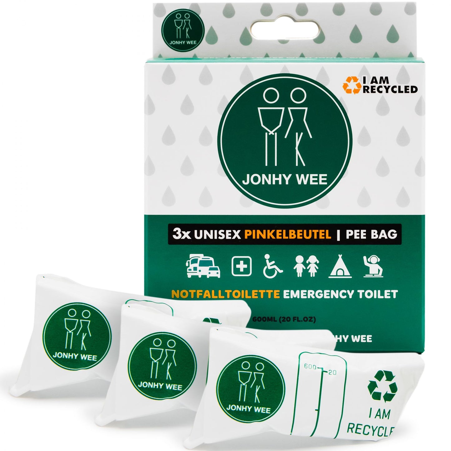 Jonhy Wee Notfalltoilette Pinkelbeutel unisex