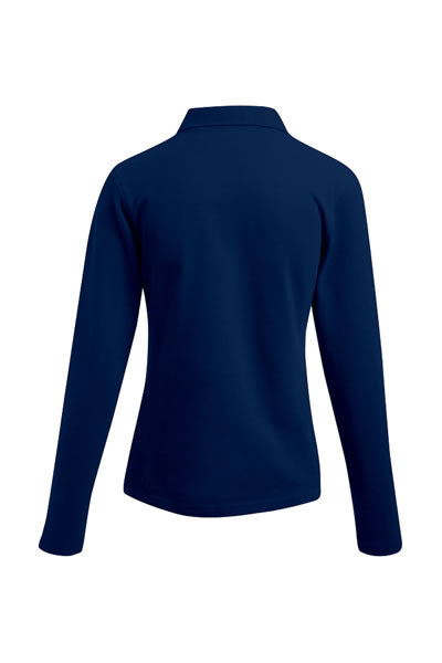 Women’s Heavy Polo Longsleeve weiß mit DRK Kompaktlogo gestickt