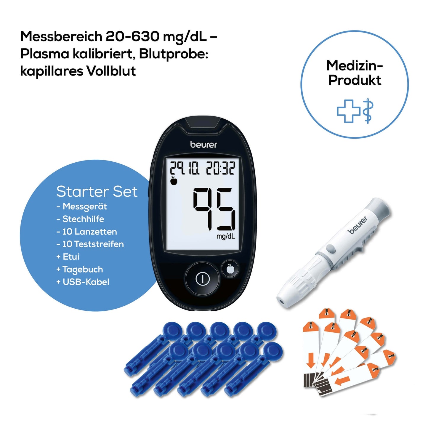 Beurer Blutzuckermessgerät GL 44 mg/dL