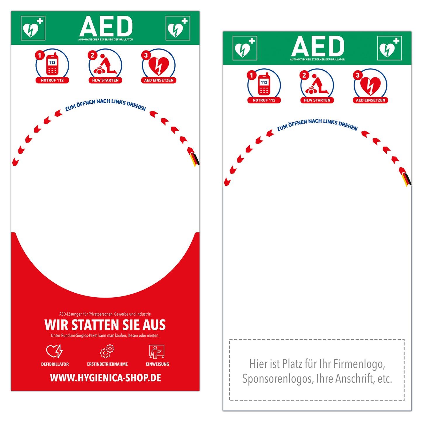 Hygienica Rückwand Rotaid AED Cabinets