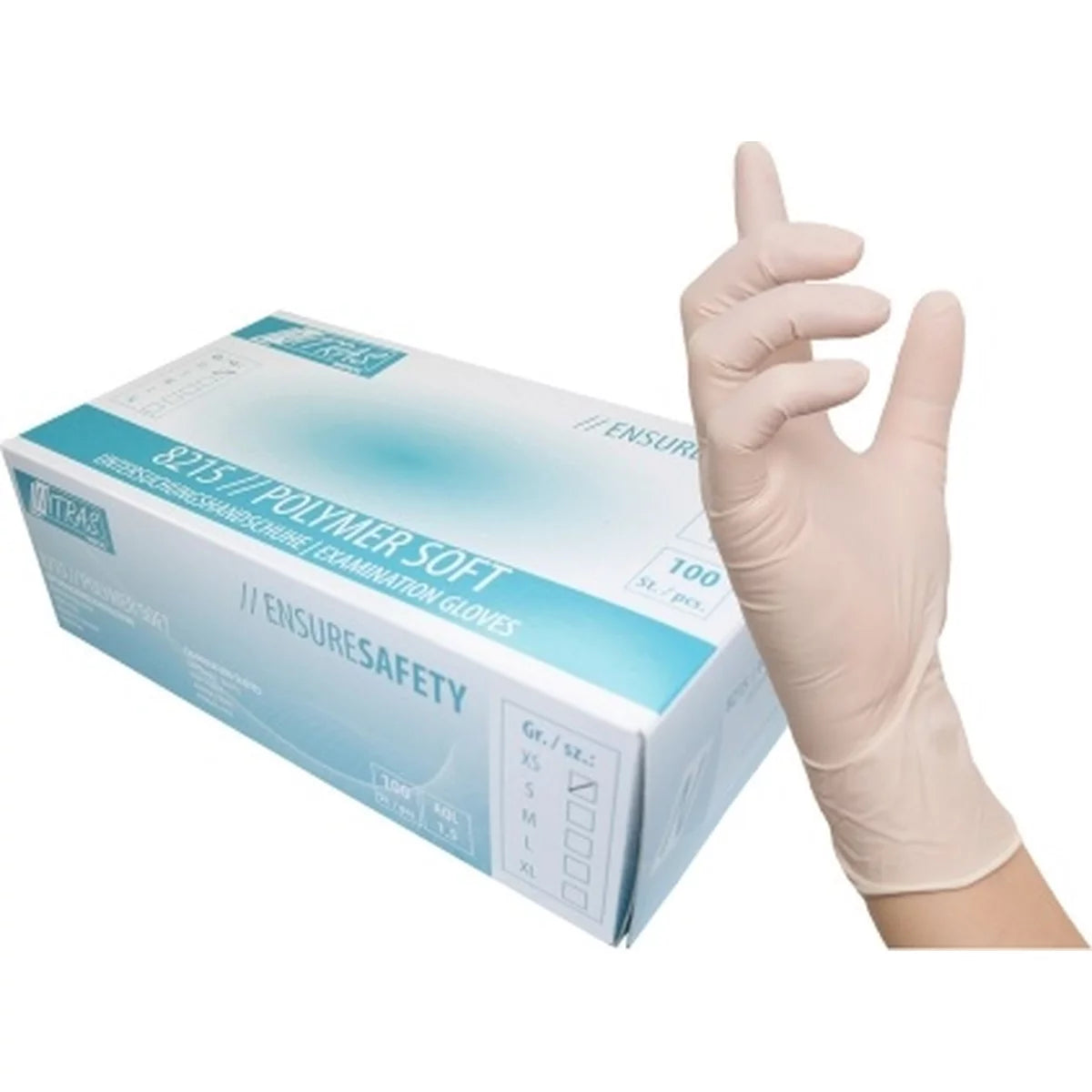 Latex Einweghandschuhe 8215 POLYMER SOFT PF