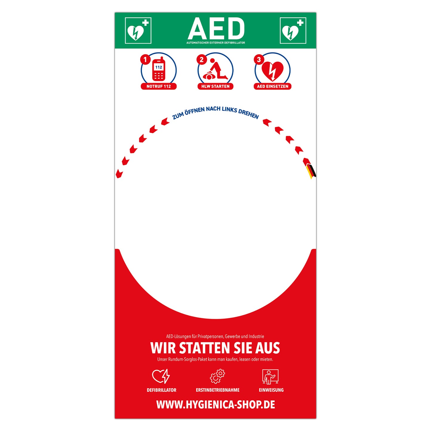 Hygienica Rückwand Rotaid AED Cabinets